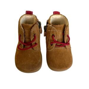 UGG Infant Kristjan Chukka Boot Chestnut Suede Size 2/3 Casual Zippered Bootie